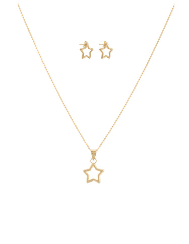 Set Dije Y Aretes Estrella Dorada